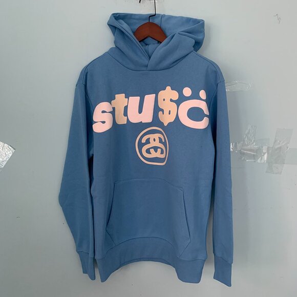 Stussy Logo Blue Hoodie - Picture 1 of 8